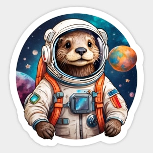 Otter astronaut Sticker